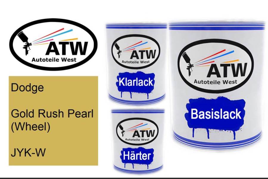 Dodge, Gold Rush Pearl (Wheel), JYK-W: 1L Lackdose + 1L Klarlack + 500ml Härter - Set, von ATW Autoteile West.